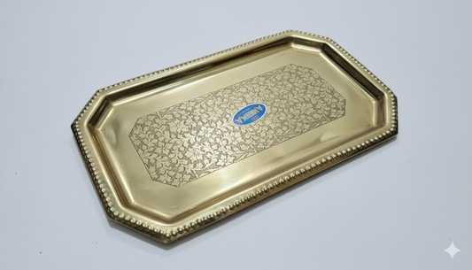 Brass Tray Set with Two Bowls with Lid