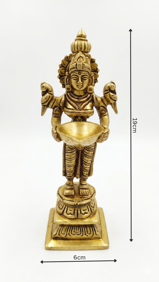Heavy Brass Deep Laxmi Pair (Small Size) – 1.6 kg for Pooja & Decor.