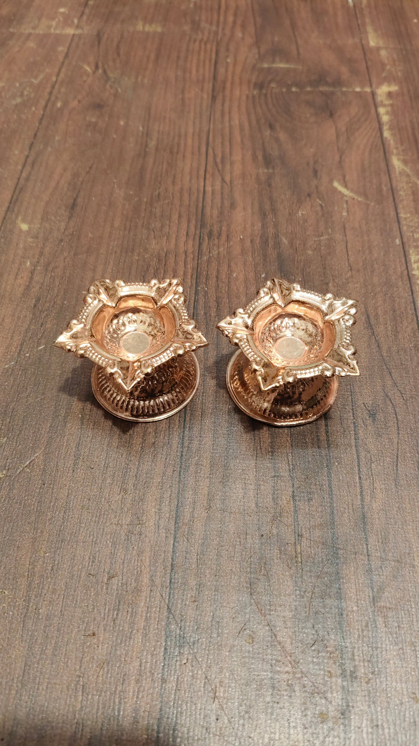 Traditional Copper Design Diya for Adhikmas | Decorative Copper Deepak