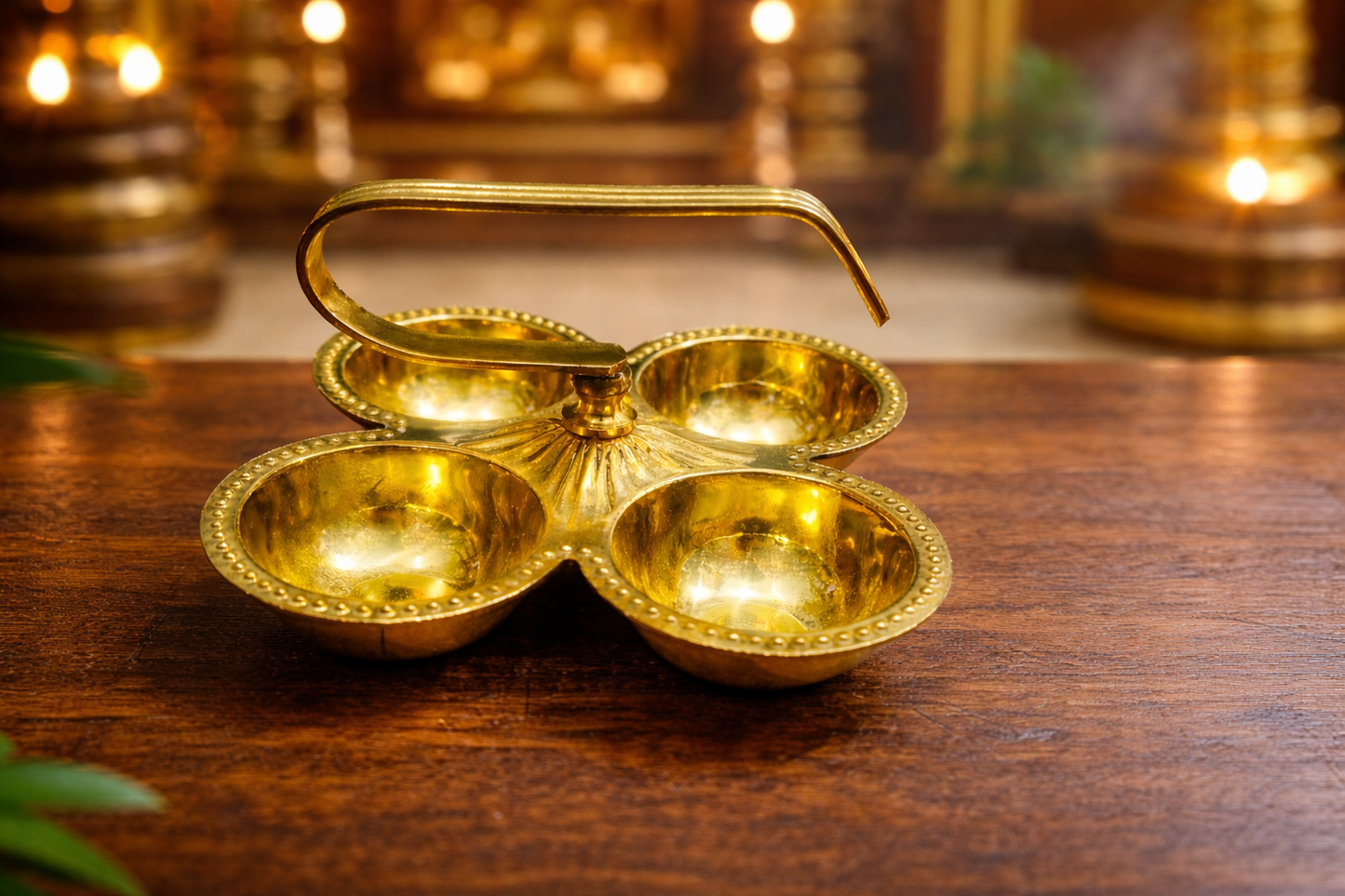 Heavy Brass Kumkum Holder 12 cm Online | PoojaSahitya