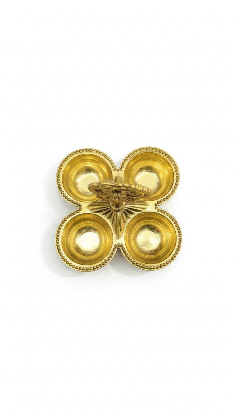 Heavy Brass Peacock Kumkum Holder | PoojaSahitya