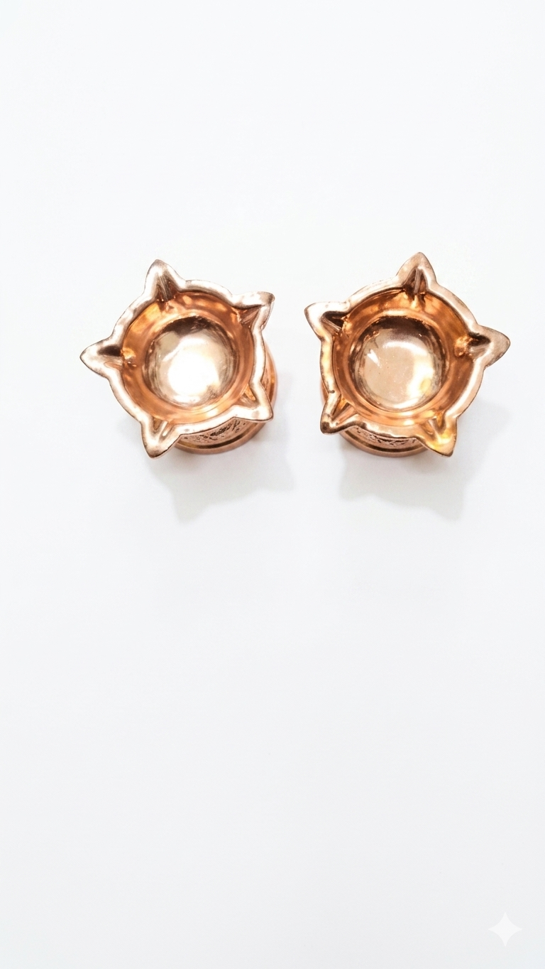 Pure Copper Adhikmas Diya for Pooja | Pack Of 12 pieces