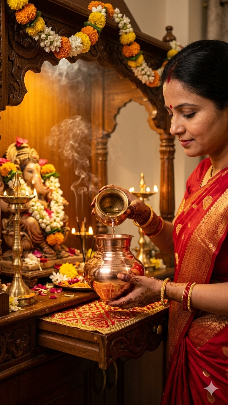 Premium Copper Kalash (4 Sizes Available) – Pure Copper Pooja Kalash for Mandir & Rituals