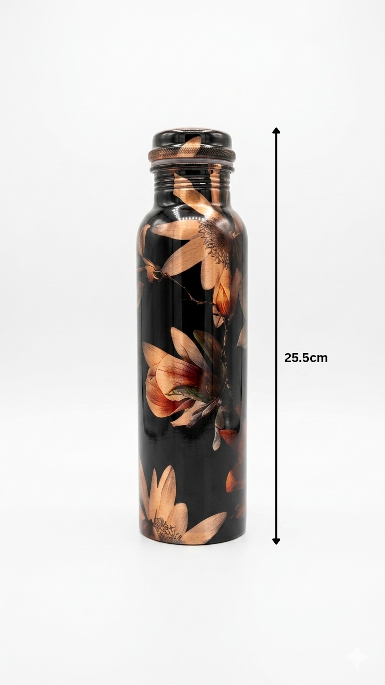 Designer Copper Water Bottle – Printed Coated Copper Bottle for Stylish Daily Use