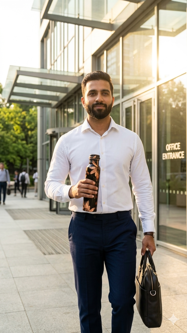 Designer Copper Water Bottle – Printed Coated Copper Bottle for Stylish Daily Use