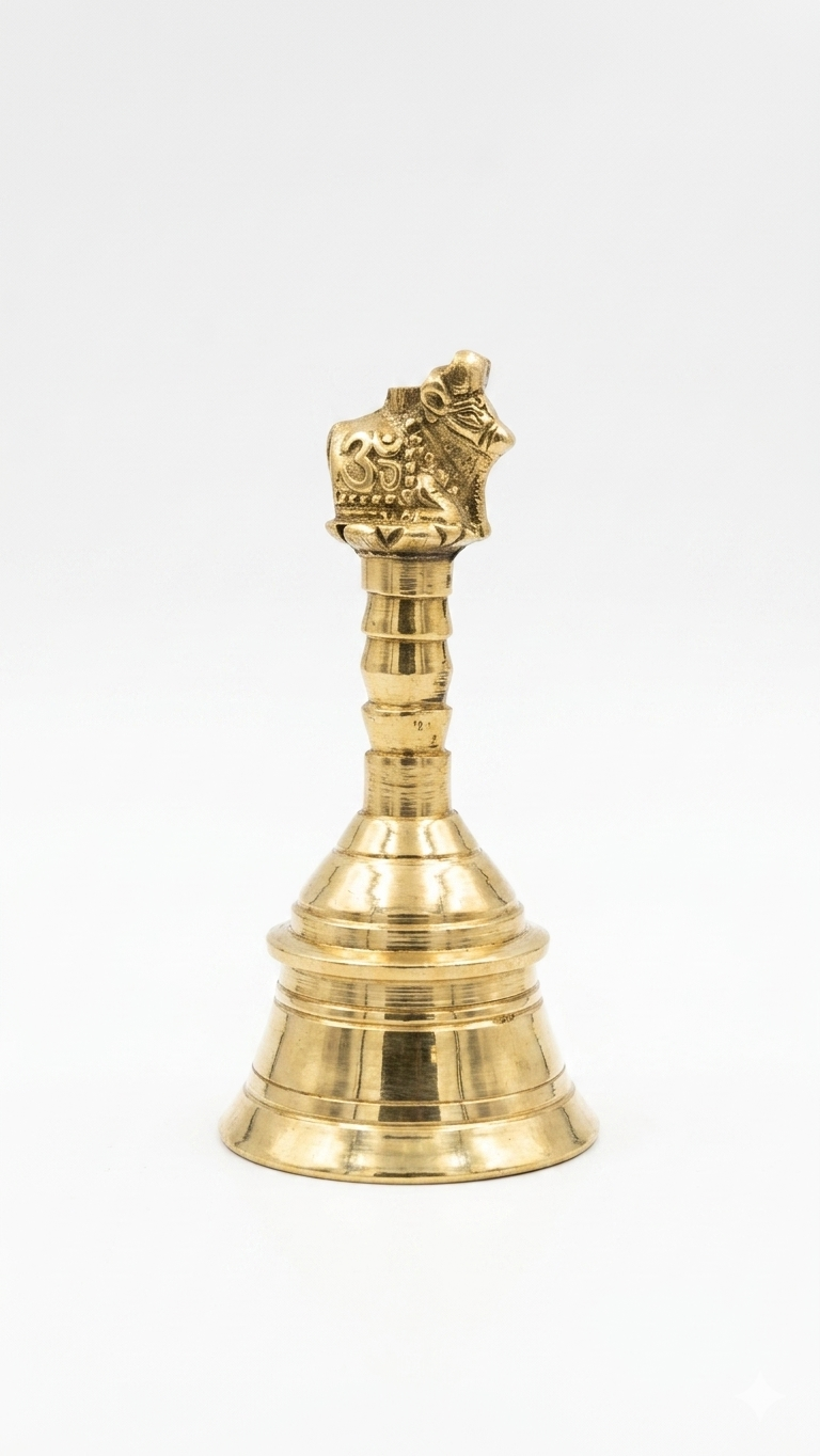 Mini Brass Mandir Ghanti (11 cm) for Pooja