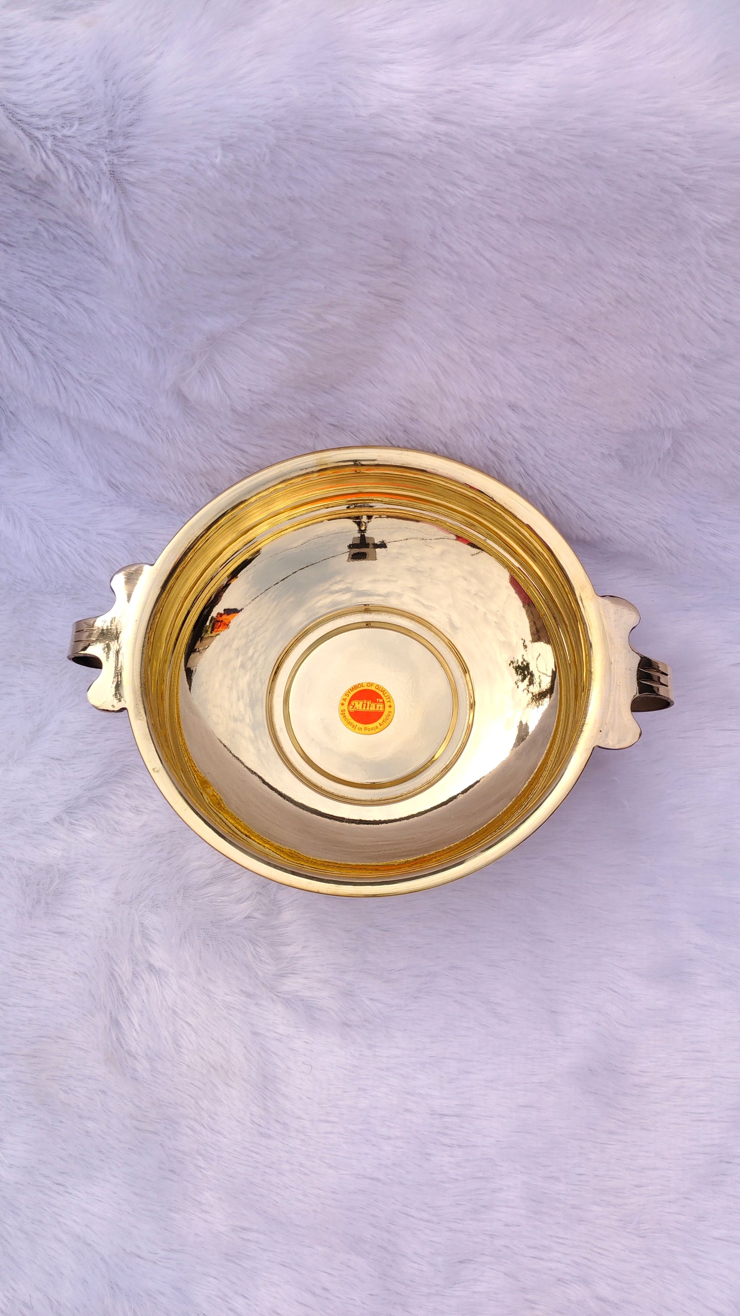 Premium Brass Decorative Urli Bowl with Handles for Water & Flower Decoration