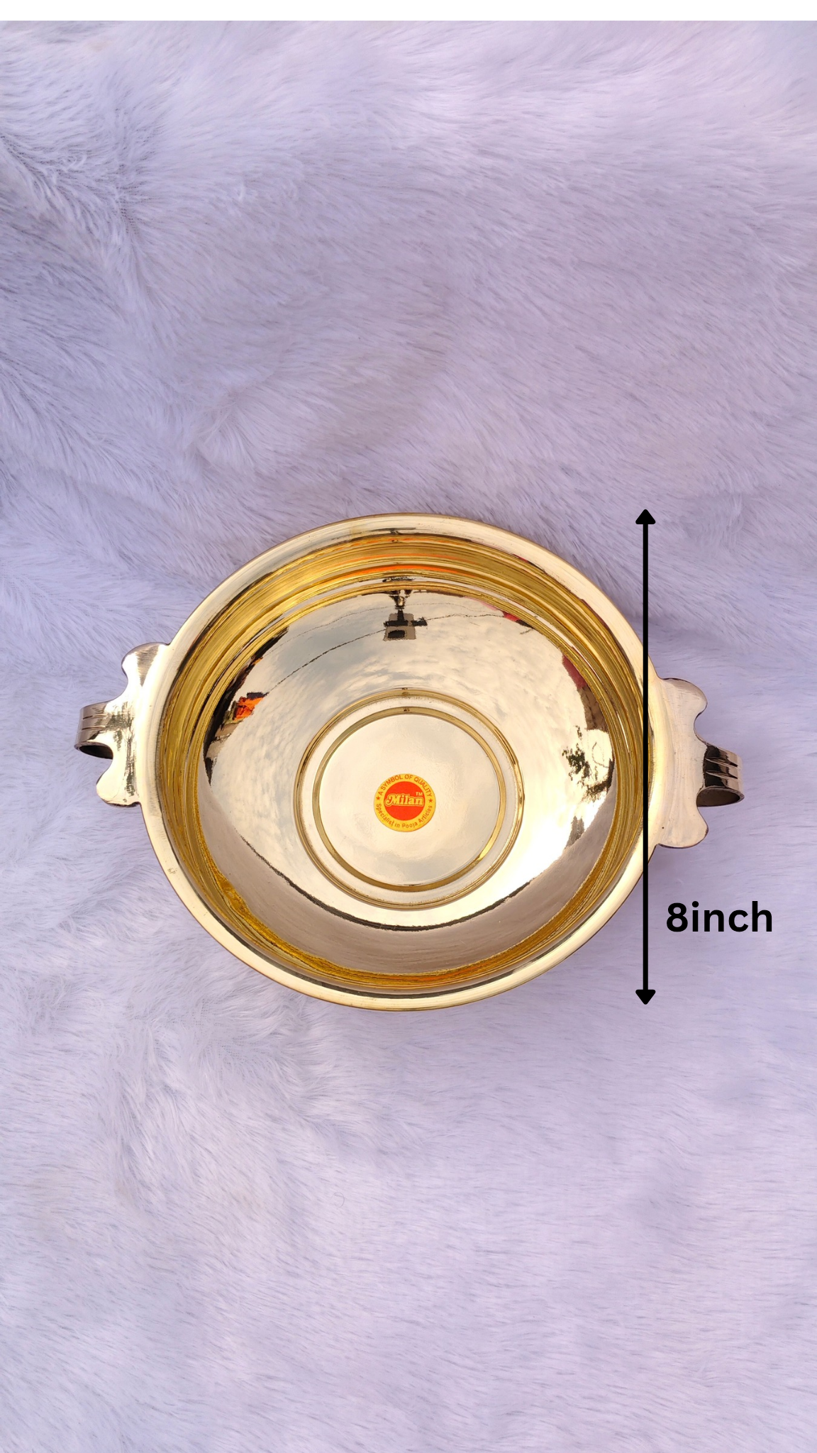 Premium Brass Decorative Urli Bowl with Handles for Water & Flower Decoration