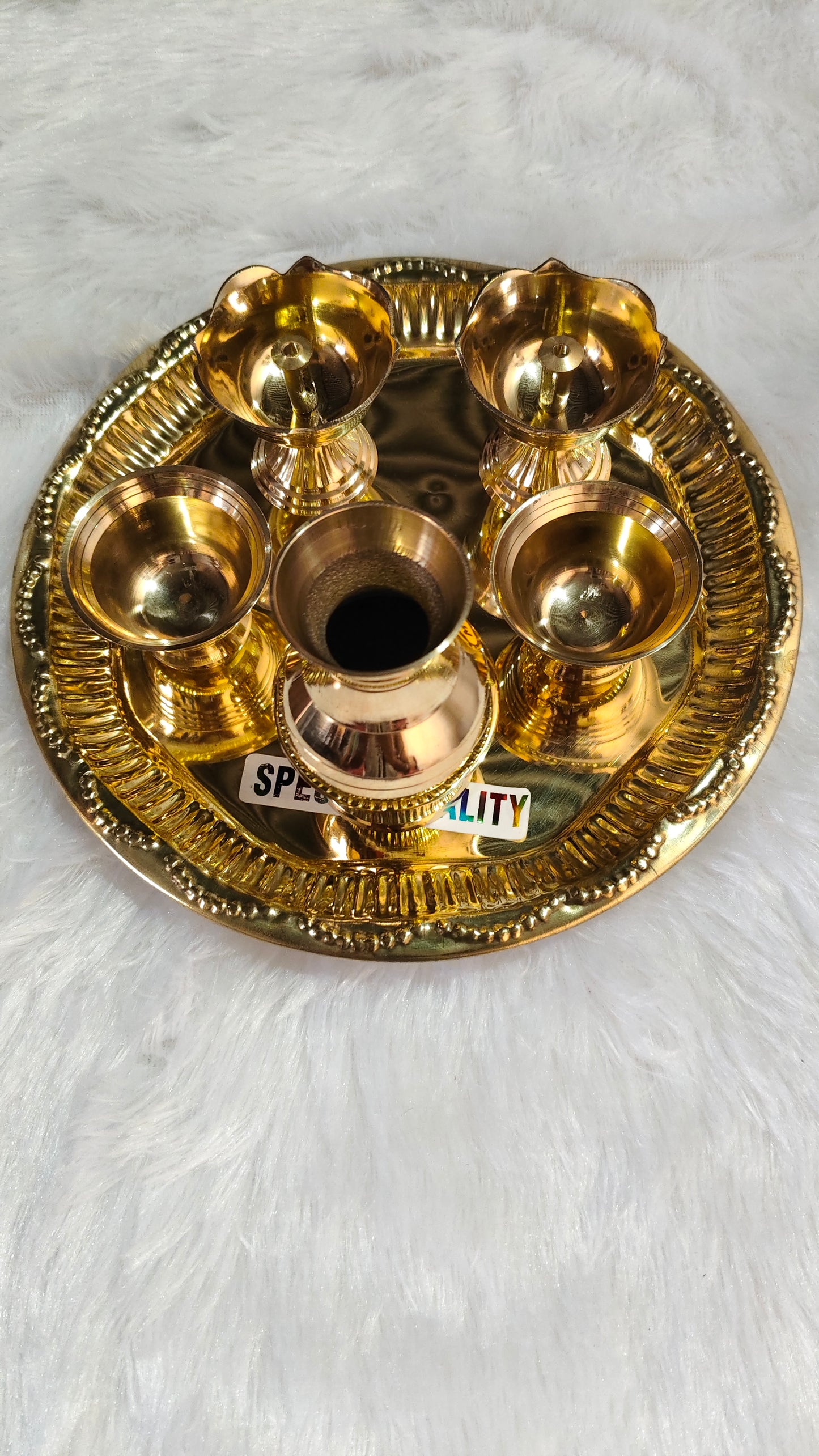 Traditional Brass Joint Arthi Set for Pooja | Complete Brass Aarti Thali Set