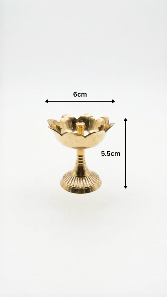 Brass Lotus Diya – Traditional Kamal Deep for Pooja & Temple Decor