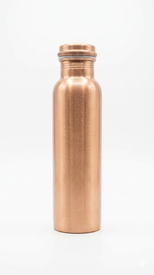 Pure Copper Water Bottle – Ayurvedic Health Bottle for Daily Use (Leak-Proof)