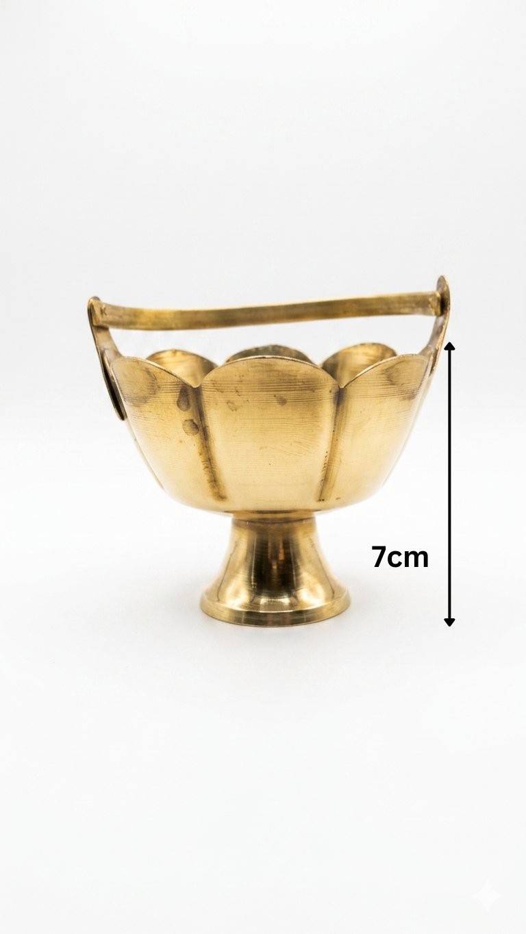 Premium Brass Flower Basket for Pooja & Home Decor – Available in Small & Medium Sizes