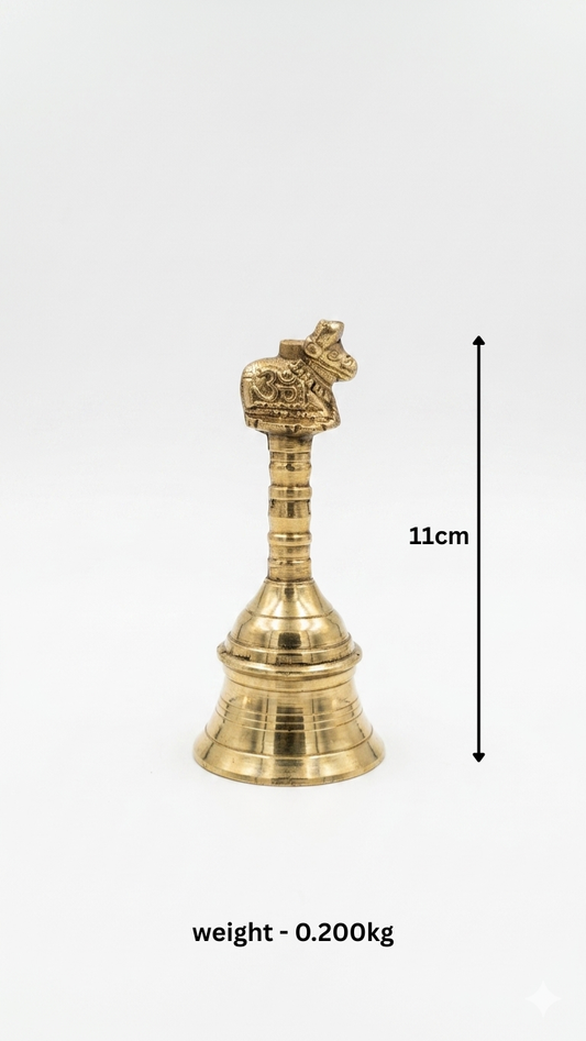 Mini Brass Mandir Ghanti (11 cm) for Pooja