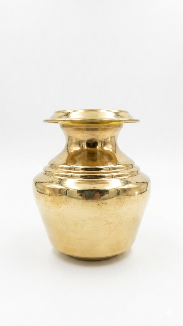 Kodam Brass Kalash (3 Sizes Available) – Traditional Pooja Kalash for Mandir & Rituals