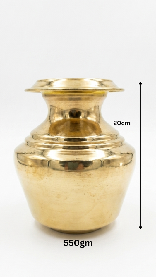 Kodam Brass Kalash (3 Sizes Available) – Traditional Pooja Kalash for Mandir & Rituals