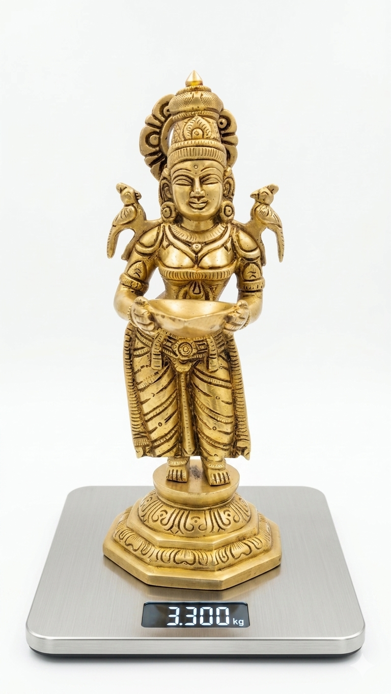 Premium Brass Deep Laxmi Pair with Diya Holder for Pooja & Decor