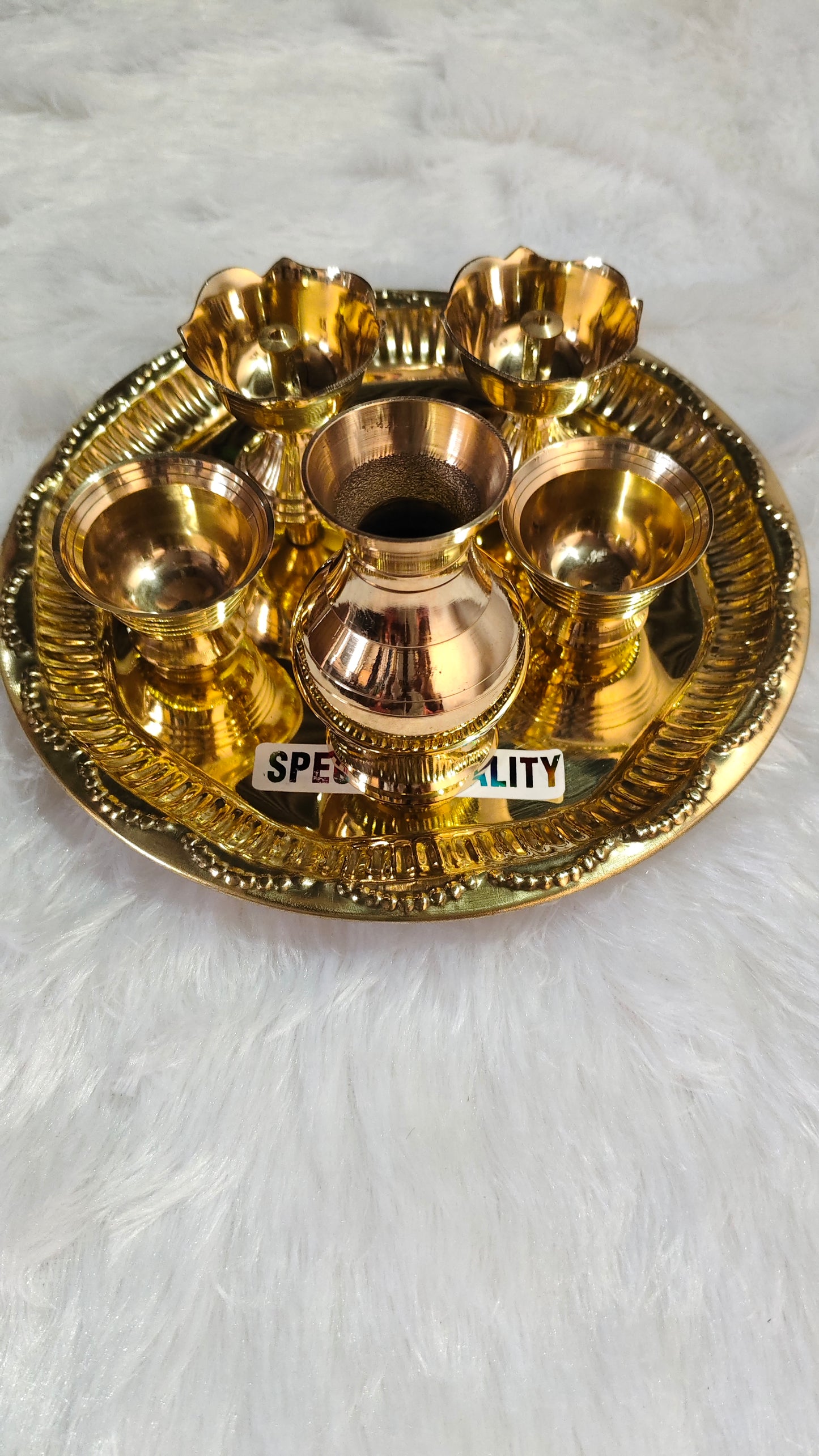 Traditional Brass Joint Arthi Set for Pooja | Complete Brass Aarti Thali Set