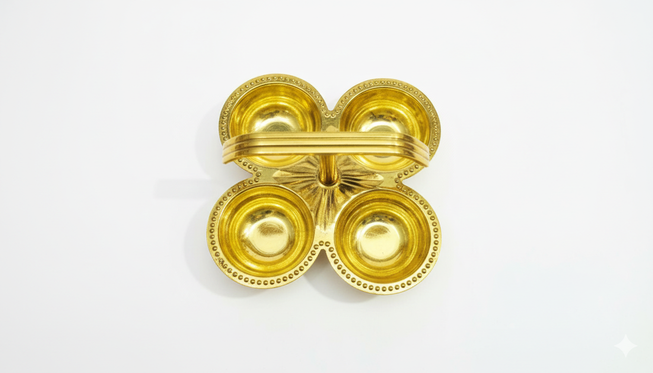 Heavy Brass Kumkum Holder 12 cm Online | PoojaSahitya