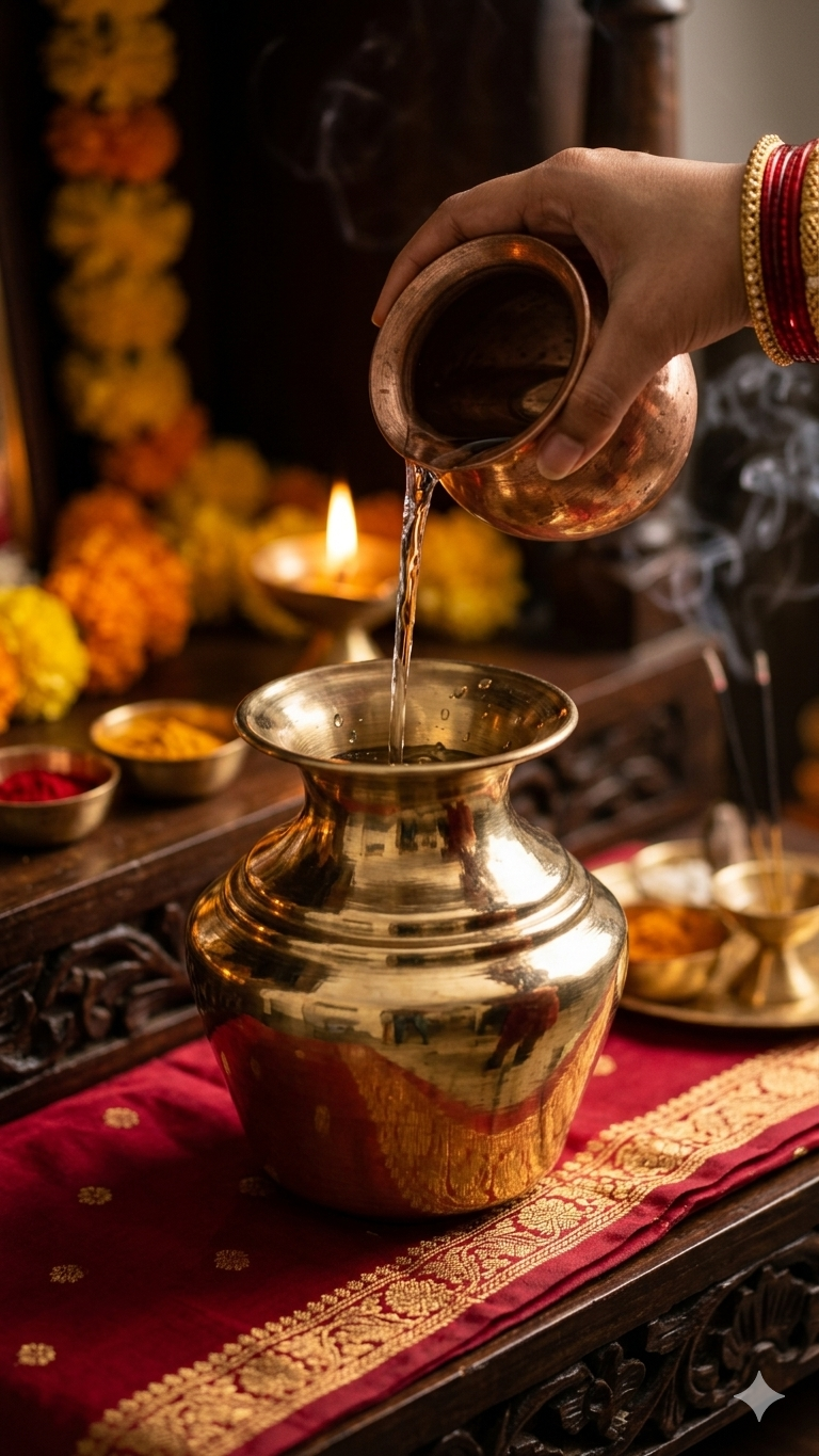 Kodam Brass Kalash (3 Sizes Available) – Traditional Pooja Kalash for Mandir & Rituals