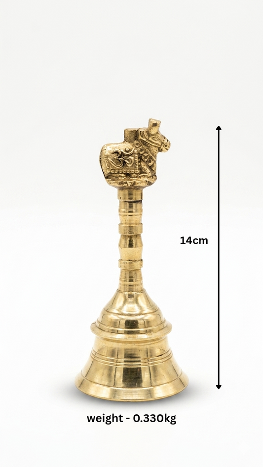 Medium Brass Mandir Ghanti (14 cm) for Pooja & Temple