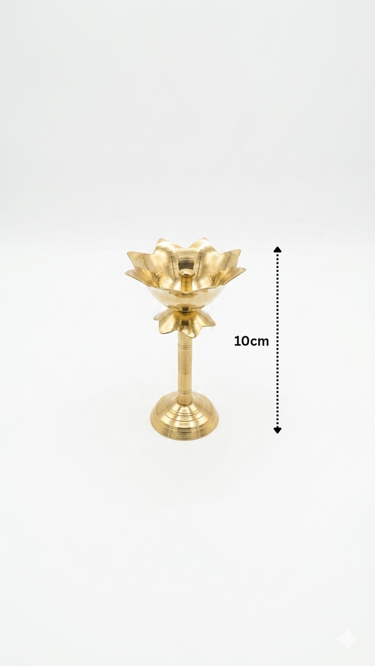 Brass Kamal Deep Stand – Lotus Design Pooja Diya Stand
