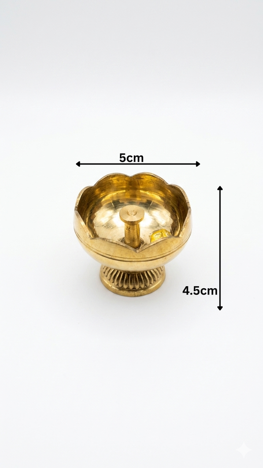 Small Brass Flower Diya (5 cm) for Daily Pooja