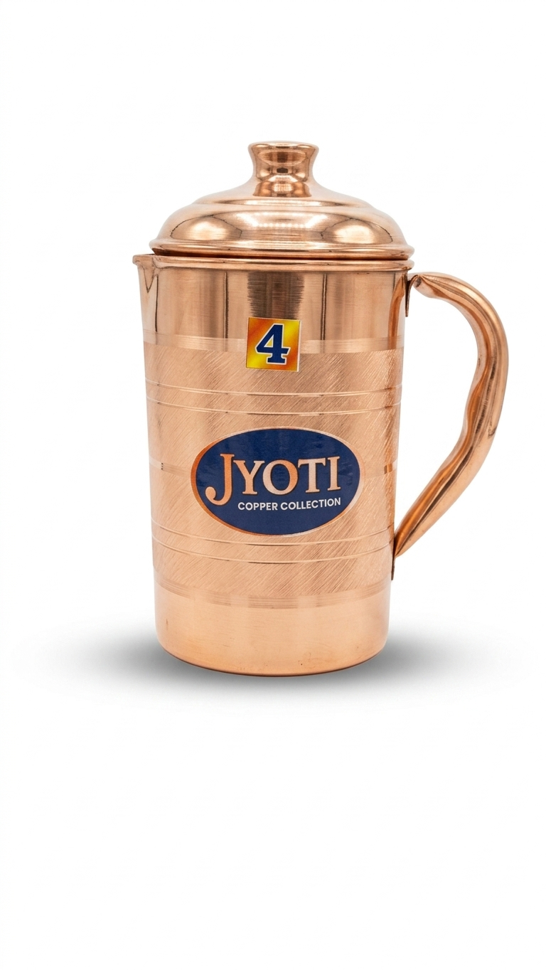 Premium Copper Water Jug Set with 6 Glasses – Pure Copper Drinkware