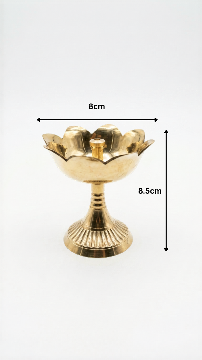 Brass Lotus Diya – Traditional Kamal Deep for Pooja & Temple Decor
