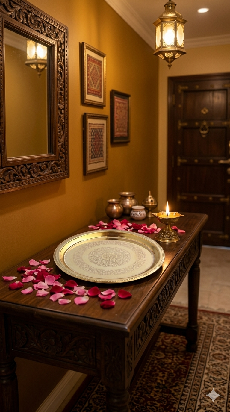 Premium Brass Pooja Thali with Elegant Floral Design – 4 Sizes Available