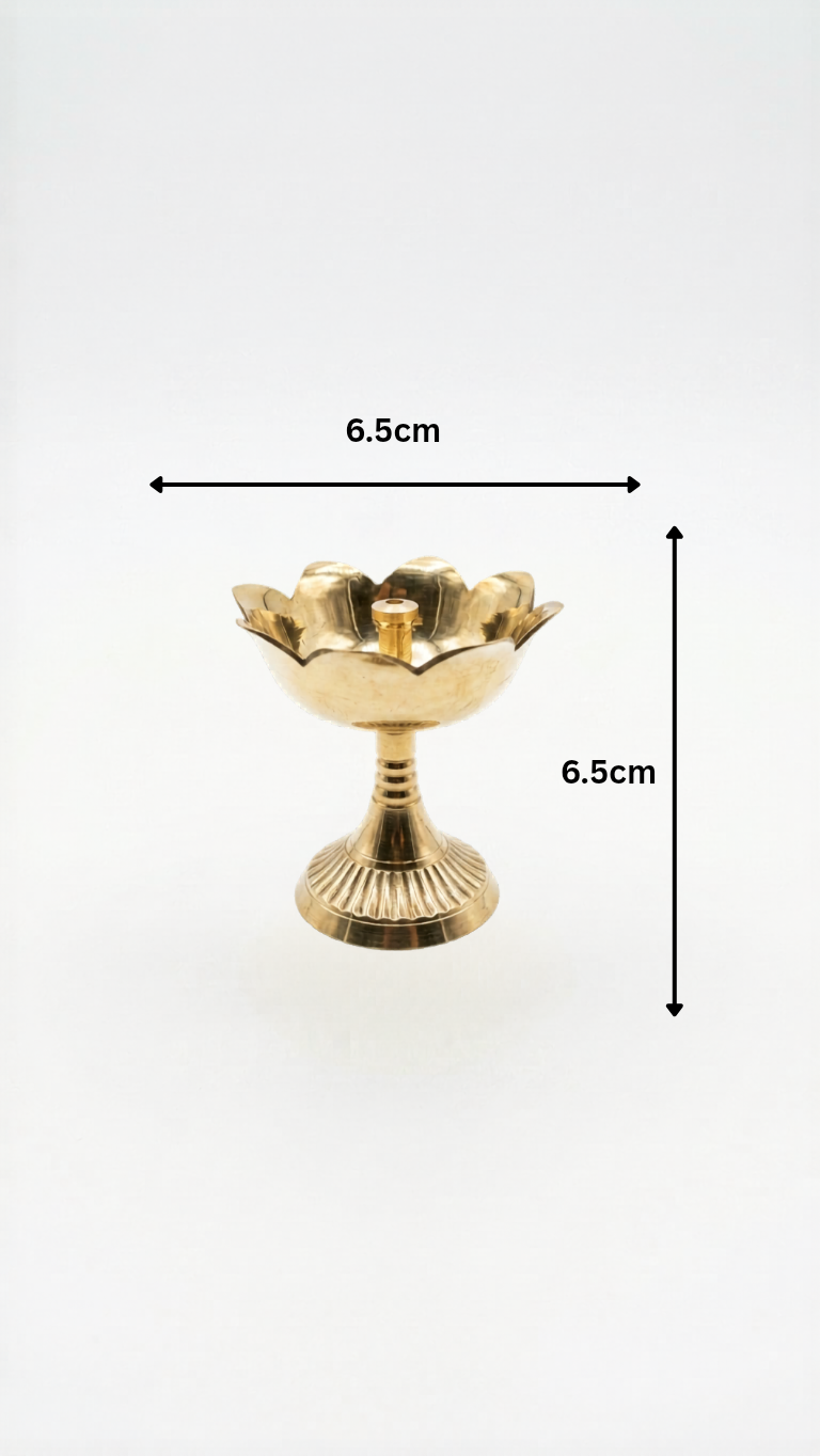 Brass Lotus Diya – Traditional Kamal Deep for Pooja & Temple Decor